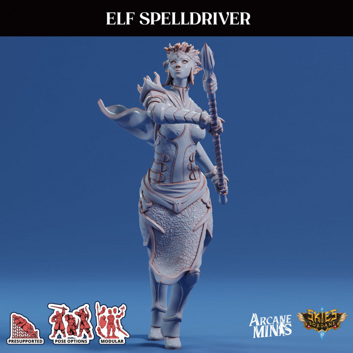 Elf Spelldriver - Crouched (25mm Base)