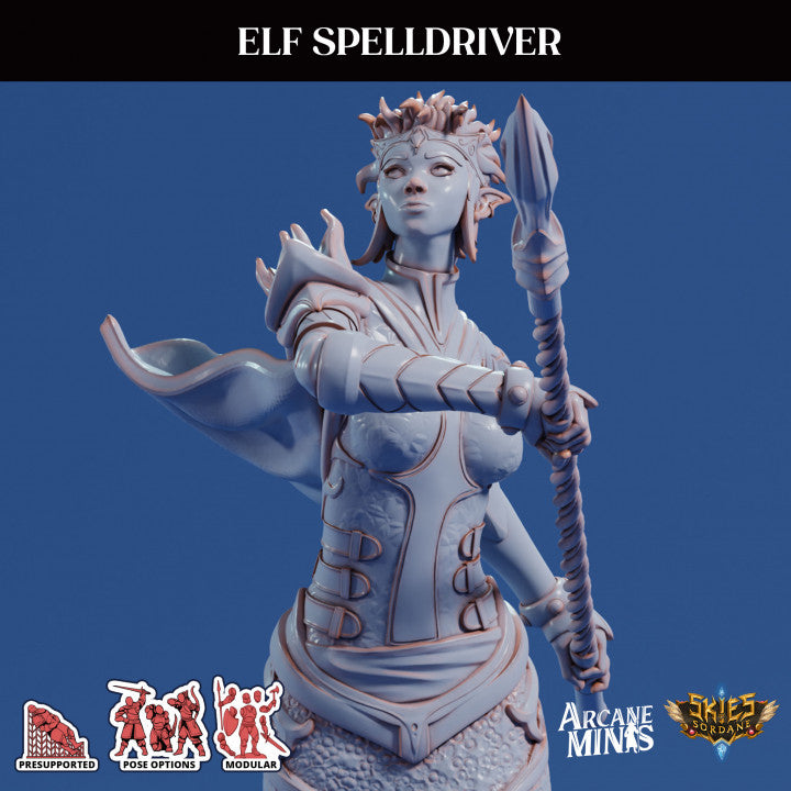 Elf Spelldriver - Crouched (25mm Base)