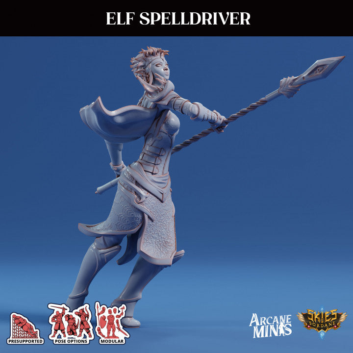 Elf Spelldriver - Crouched (25mm Base)