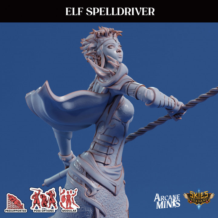 Elf Spelldriver - Crouched (25mm Base)