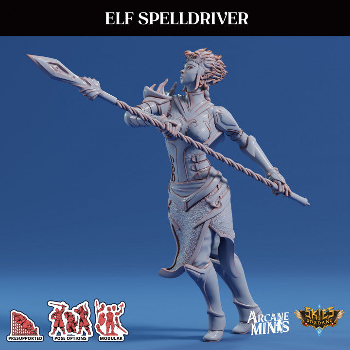 Elf Spelldriver - Crouched (25mm Base)