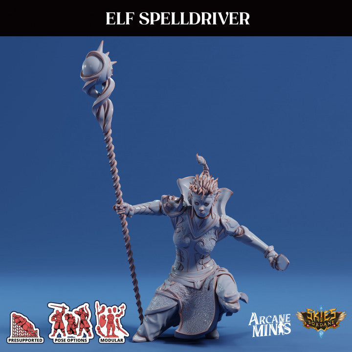 Elf Spelldriver - Crouched (25mm Base)