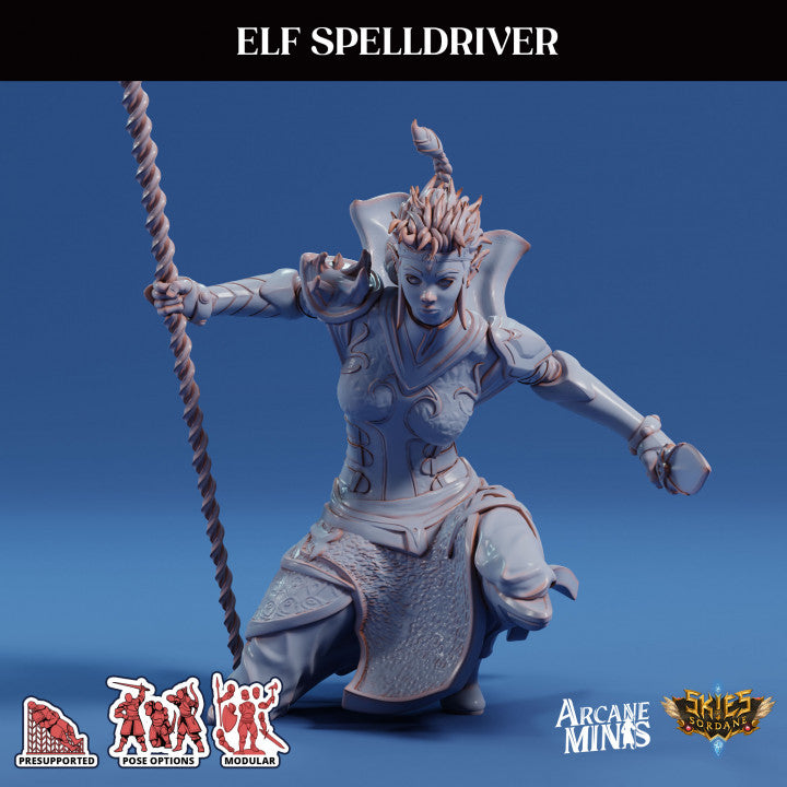 Elf Spelldriver - Crouched (25mm Base)