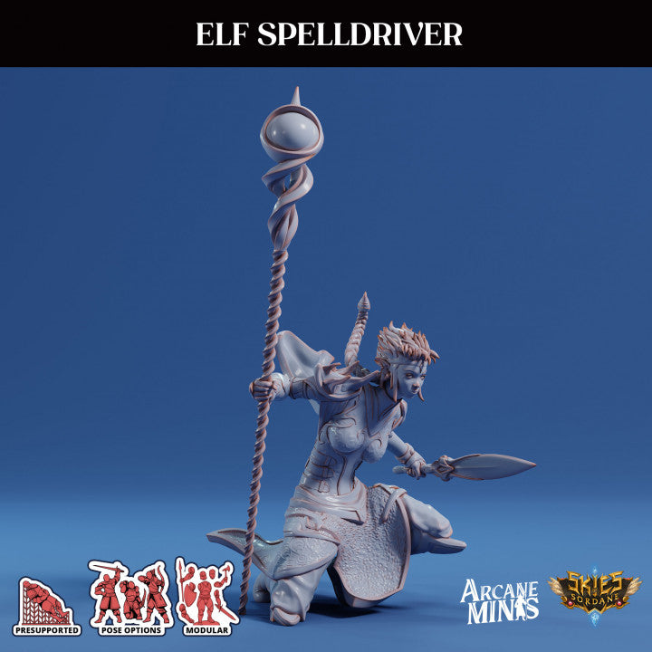 Elf Spelldriver - Crouched (25mm Base)