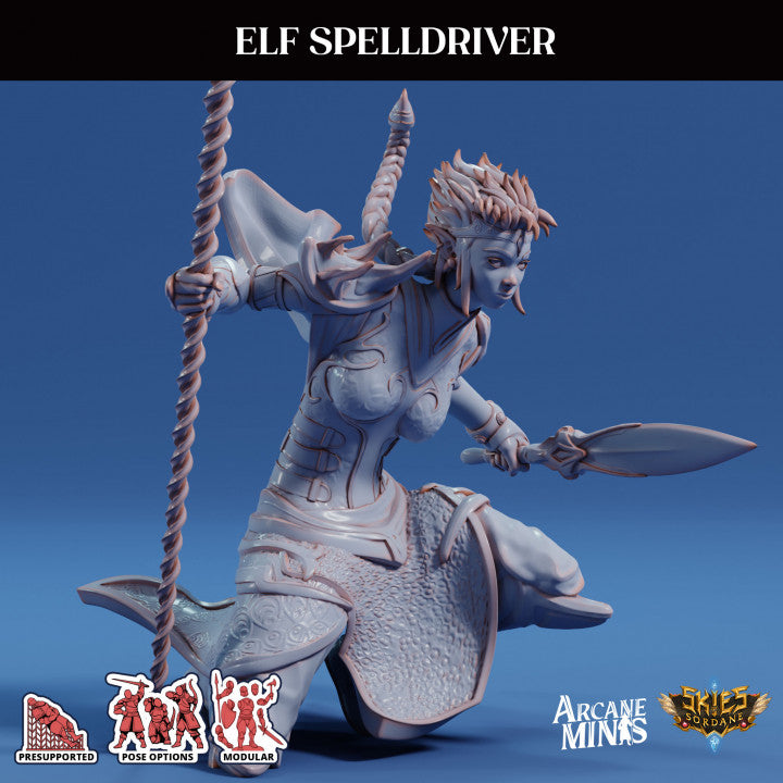 Elf Spelldriver - Crouched (25mm Base)