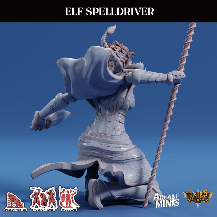 Elf Spelldriver - Crouched (25mm Base)