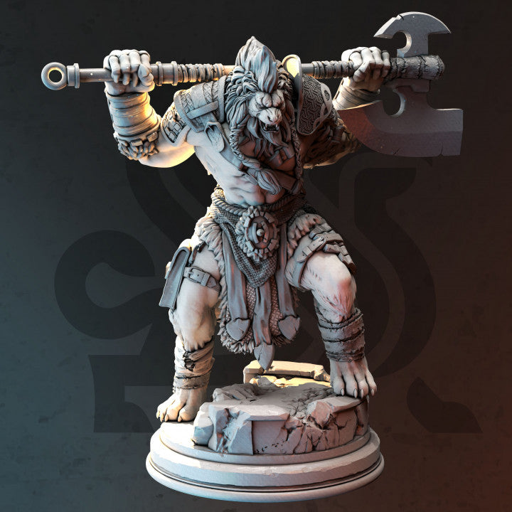 Lionfolk Barbarian - Guard (25mm Base)