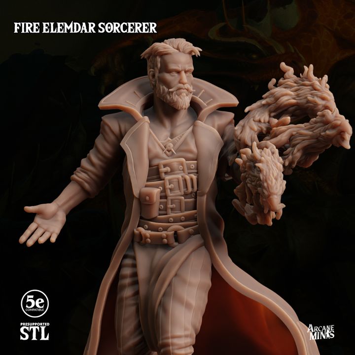 Fire Elemdar Sorcerer - Casting (25mm Base)