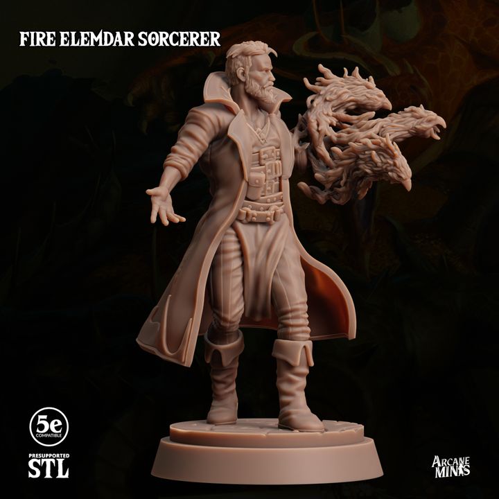 Fire Elemdar Sorcerer - Casting (25mm Base)