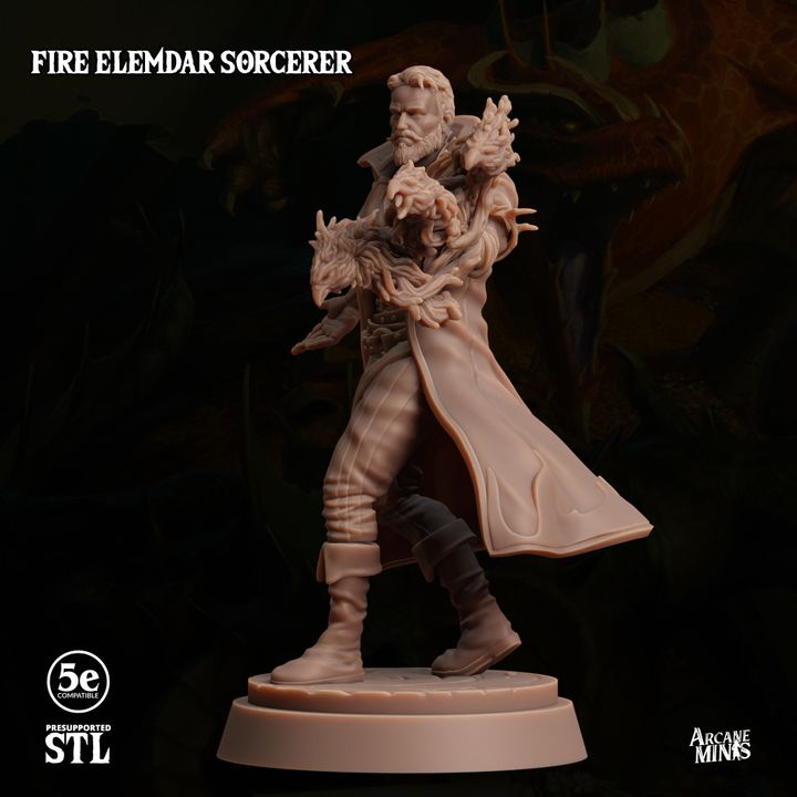Fire Elemdar Sorcerer - Casting (25mm Base)