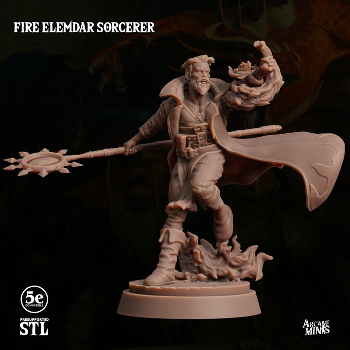 Fire Elemdar Sorcerer - Casting (25mm Base)