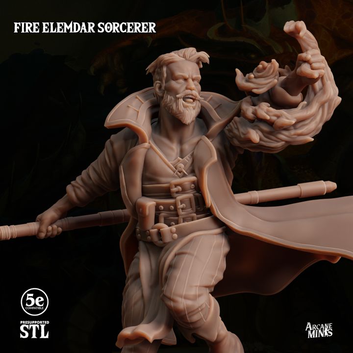 Fire Elemdar Sorcerer - Casting (25mm Base)