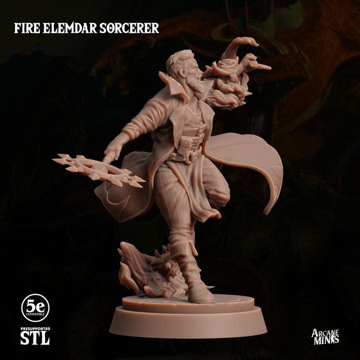 Fire Elemdar Sorcerer - Casting (25mm Base)