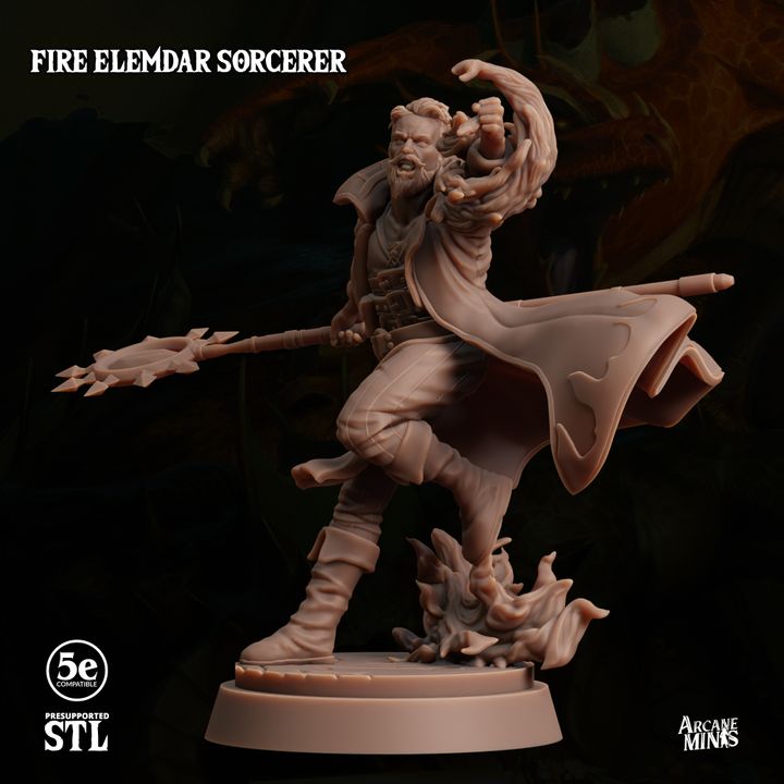 Fire Elemdar Sorcerer - Casting (25mm Base)