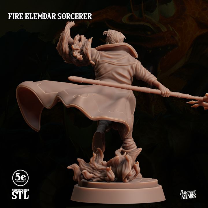 Fire Elemdar Sorcerer - Casting (25mm Base)