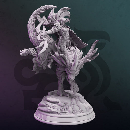 High Elf Priestess Mounted Cleric Celestial | Large | DM Stash | D&D DnD Pathfinder Miniature