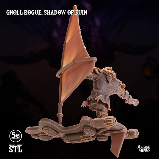 Gnoll Rogue Skyboard Stealth | Medium | Sordane Publishing | D&D DnD Pathfinder Miniature