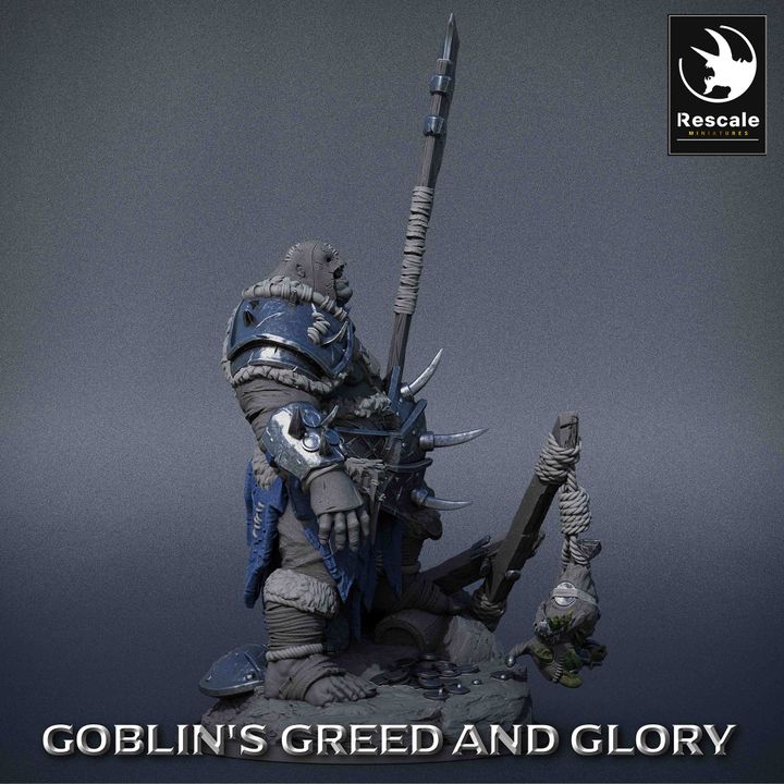 Ogre Axe Warrior Miniature | Large | Rescale Miniatures | D&D DnD Pathfinder Miniature
