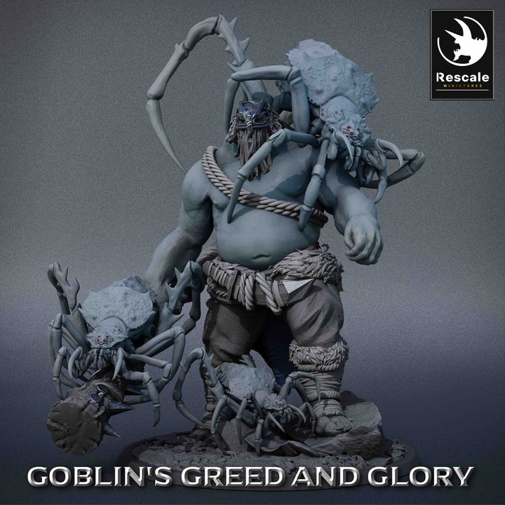 Ogre Whisperer Spider Control Monster | Large | Rescale Miniatures | D&D DnD Pathfinder Miniature