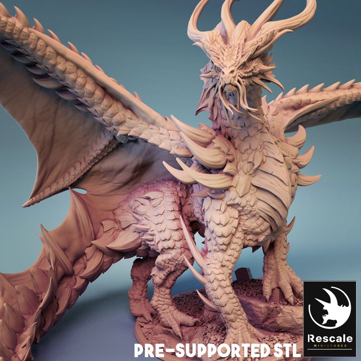 Gold Dragon - Majestic (100mm Base)