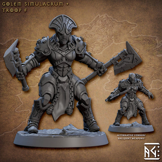 Golem Simulacrum Constructs Warrior | Medium | Artisan Guild | D&D DnD Pathfinder Miniature