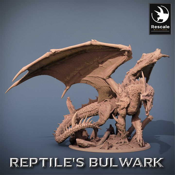 Legendary Green Dragon - Roaring (100mm Base)