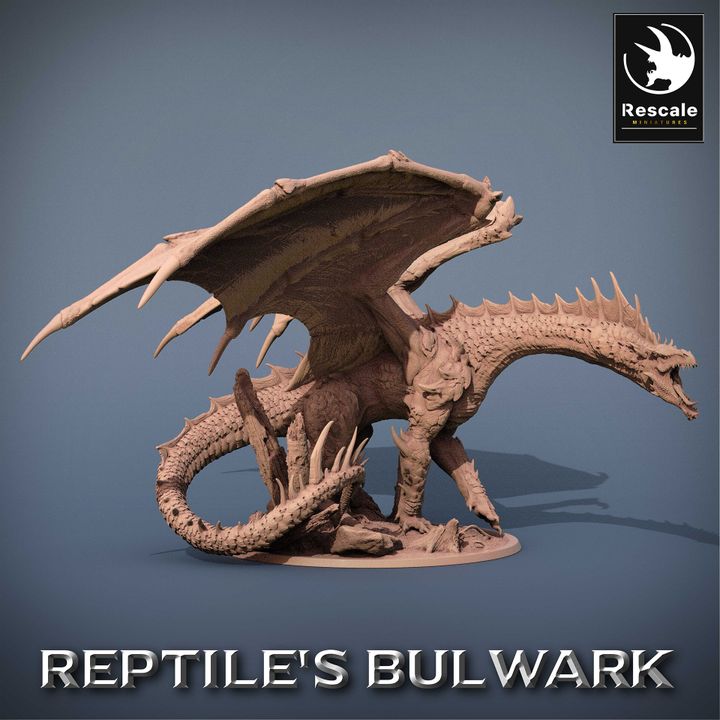 Legendary Green Dragon - Roaring (100mm Base)