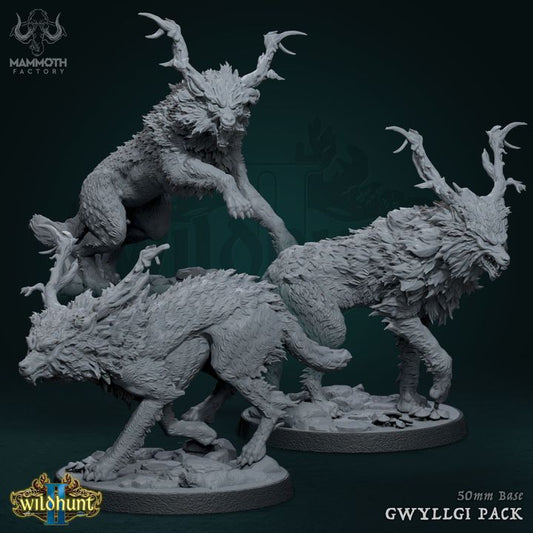 Gwyllgi Wolf Monstrosities Beasts | Large | Mammoth Factory | D&D DnD Pathfinder Miniature