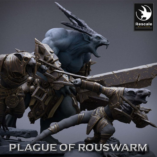 Collection Heavy Rat Beast Monster | Large | Rescale Miniatures | D&D DnD Pathfinder Miniature