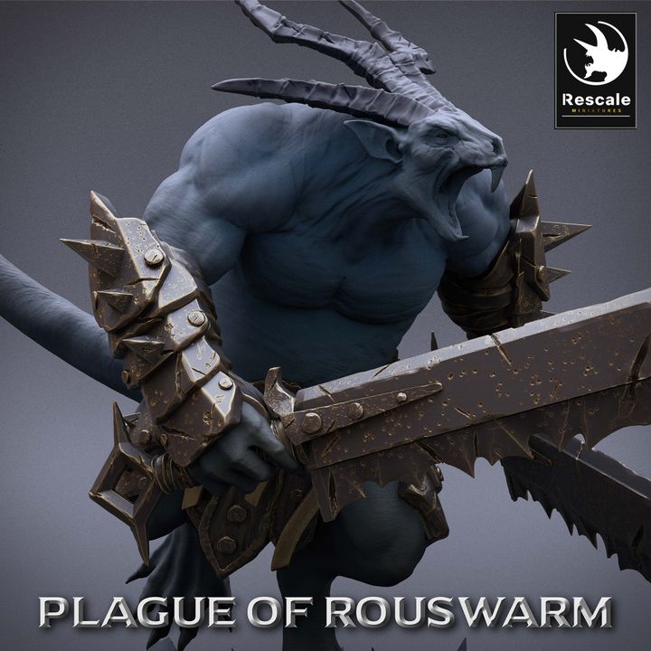Rat Warrior Monstrosity Miniature | Large | Rescale Miniatures | D&D DnD Pathfinder Miniature