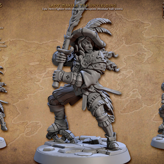 Unyielding Hero Fighter Warrior | Medium | Artisan Guild | D&D DnD Pathfinder Miniature