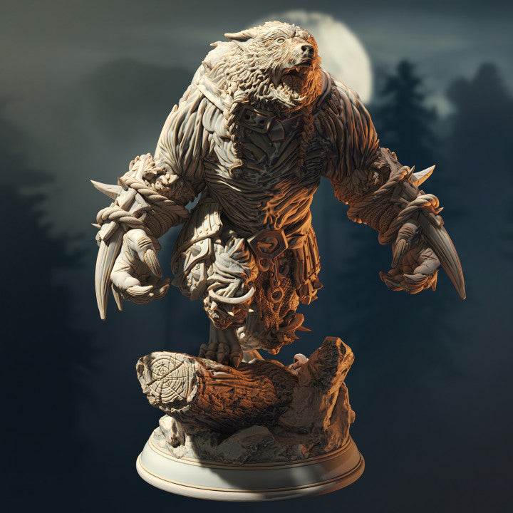 Werebear Berserker Barbarian Miniature | Medium | DM Stash | D&D DnD Pathfinder
