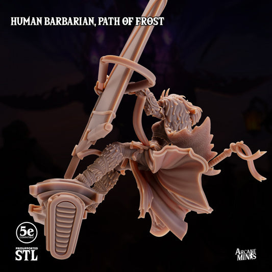 Human Barbarian Frost Path Warrior | Medium | Sordane Publishing | D&D DnD Pathfinder Miniature