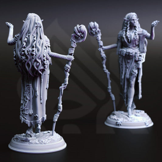 Drow Arachnomancer Sorcerer Miniature | Medium | DM Stash | D&D DnD Pathfinder Miniature