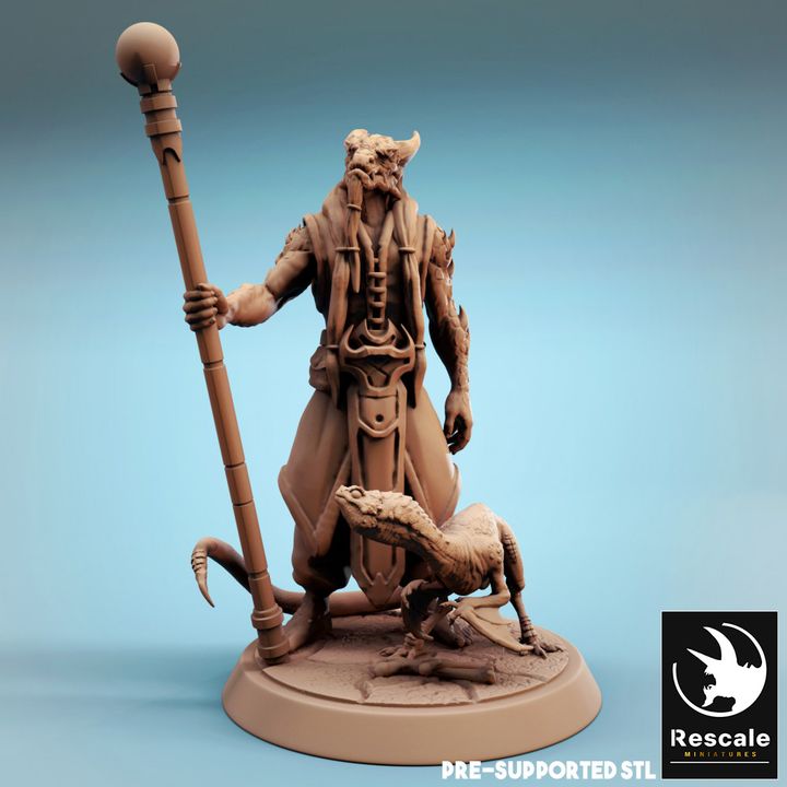 Dragonborn Sorcerer Spellcaster Magic | Medium | Rescale Miniatures | D&D DnD Pathfinder Miniature