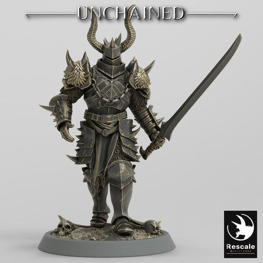Sword Warrior Fighter Miniature Medium | Rescale Miniatures | D&D DnD Pathfinder Miniature