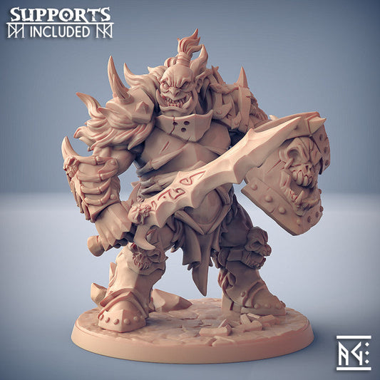 Frostmetal Ogre Warrior Necromancer | Large | Artisan Guild | D&D DnD Pathfinder Miniature