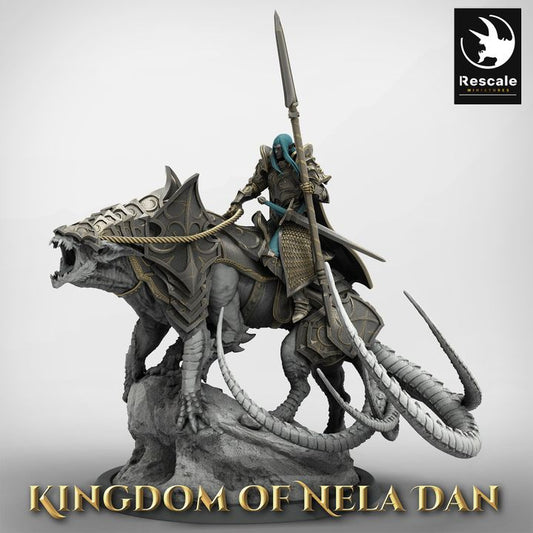 Elven Warrior Mounted Rider Spear | Large | Rescale Miniatures | D&D DnD Pathfinder Miniature