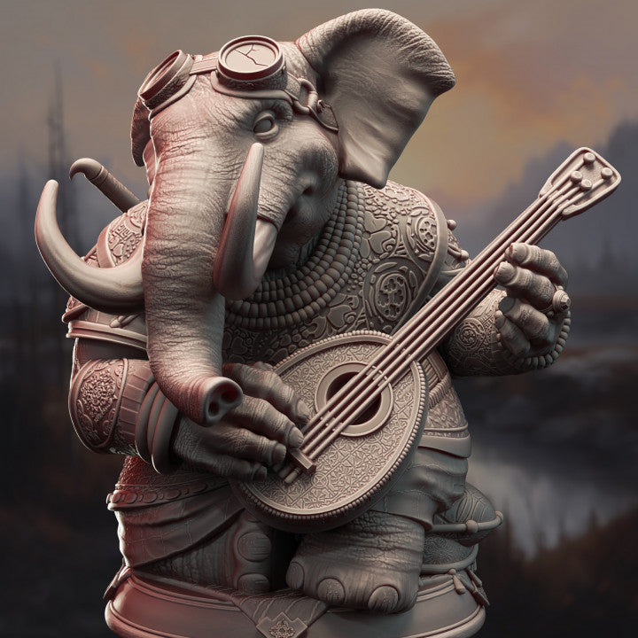 Loxodon Bard Miniature Humanoid Musical | Medium | DM Stash | D&D DnD Pathfinder Miniature