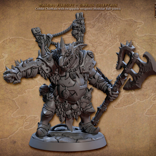 Goblin Chieftain Leader Goblins | Large | Artisan Guild | D&D DnD Pathfinder Miniature