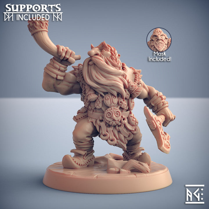 Dwarven Mountaineer - Horn (25mm Base)