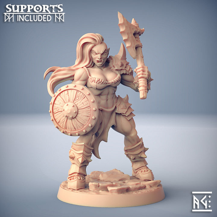 Orc Barbarian - Warrior (75mm Base)