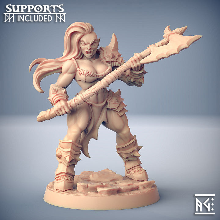 Orc Barbarian - Warrior (75mm Base)