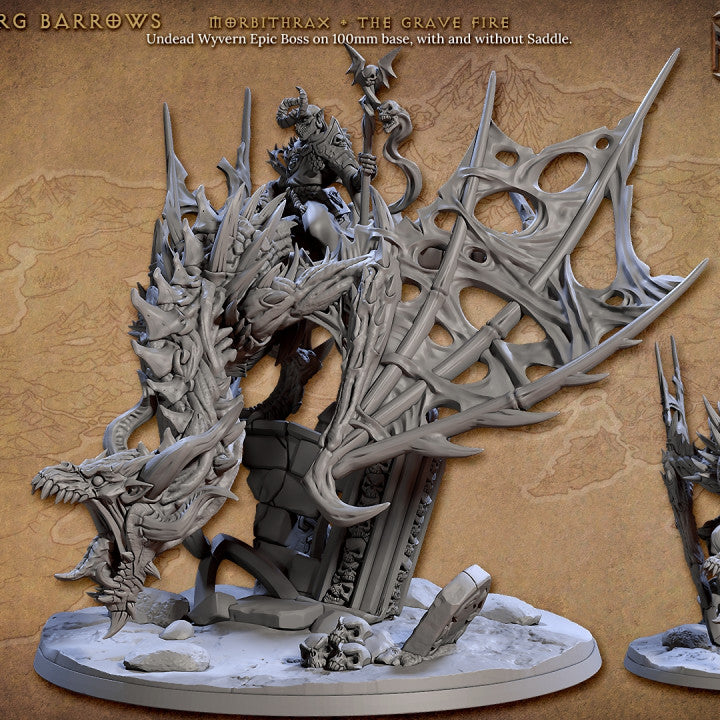 Undead Wyvern Boss Miniature Dragon Gargantuan | Dungeons and Dragons Mini | RPG Tabletop Pathfinder DnD