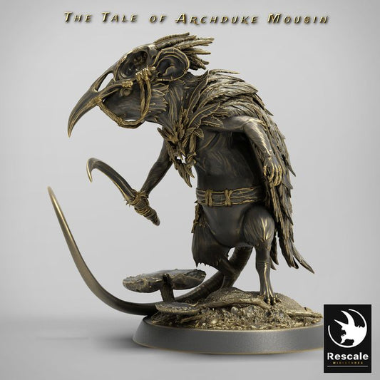 Mouse Shaman Spellcaster Druid | Medium | Rescale Miniatures | D&D DnD Pathfinder Miniature
