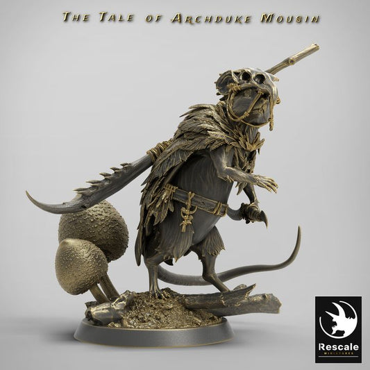Mouse Shaman Magic Mystic Beasts | Medium | Rescale Miniatures | D&D DnD Pathfinder Miniature