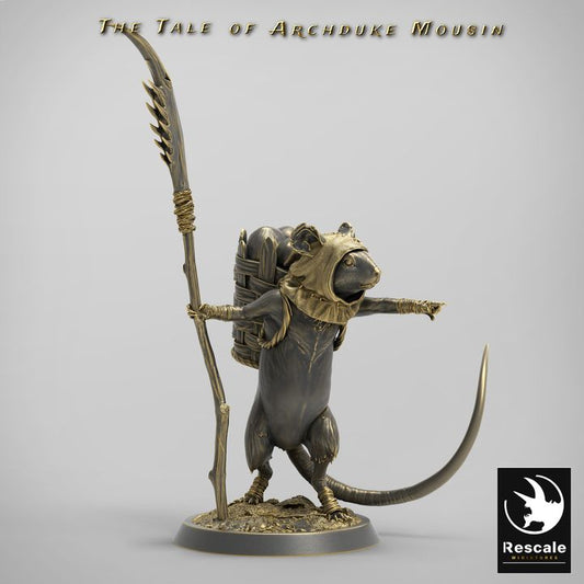 Mouse Adventurer Druid Miniature | Medium | Rescale Miniatures | D&D DnD Pathfinder Miniature