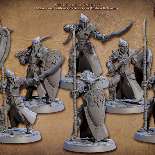 Noble Elf Knight Fighter Paladin | Medium | Artisan Guild | D&D DnD Pathfinder Miniature