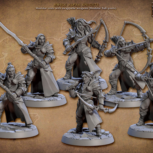 Elf Knight Armored Warrior Guard | Medium | Artisan Guild | D&D DnD Pathfinder Miniature