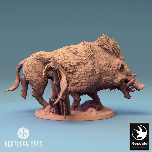 Orc Boar Rider Miniature Boar Monstrosities | Large | Rescale Miniatures | D&D DnD Pathfinder Miniature